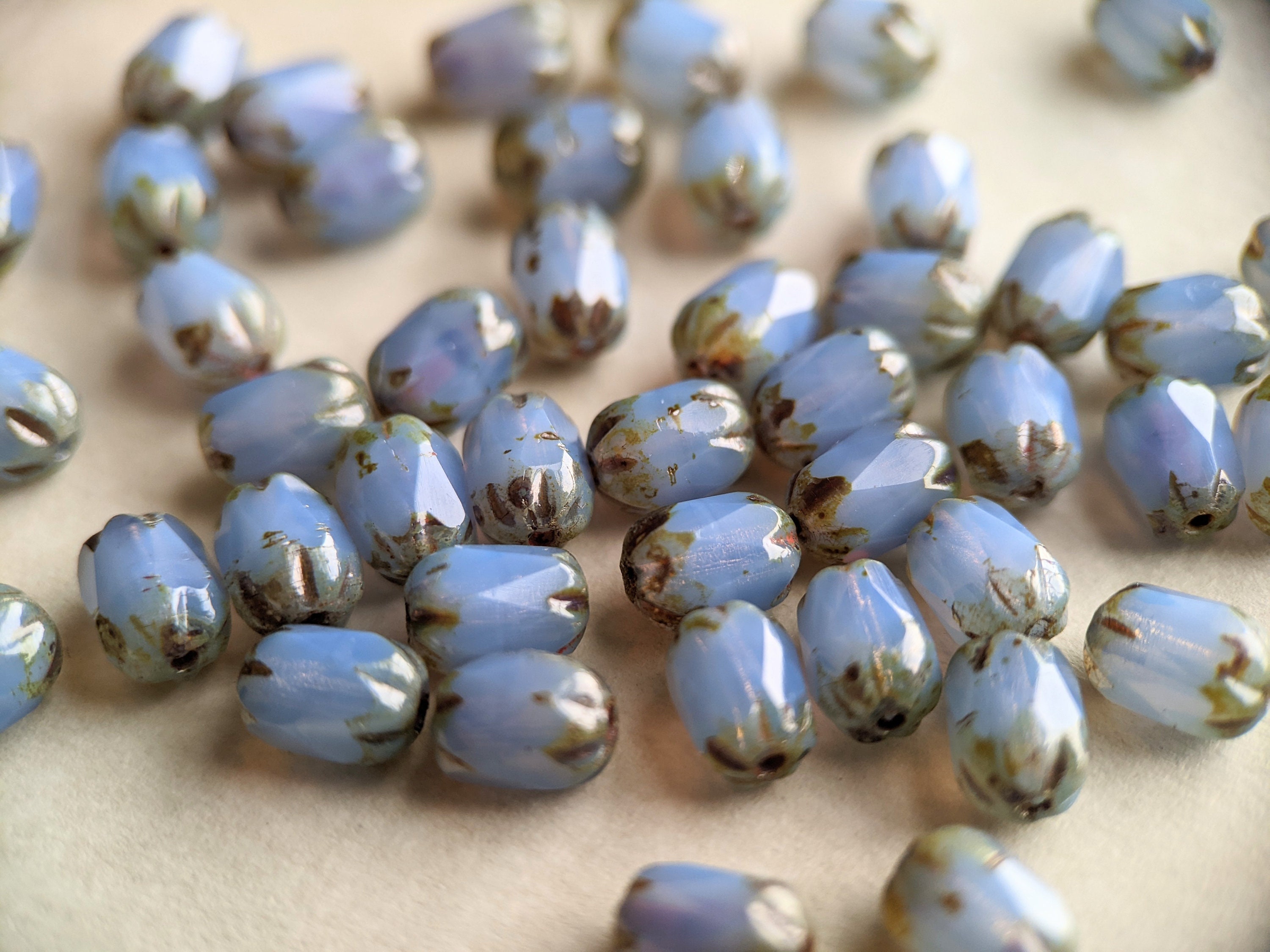 4mm Czech Aged Picasso Beads, Wrap Bracelet Beads, Glass Beads