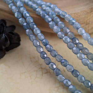 50pcs: Blue Raspberry 3mm Firepolished Round, Czech Glass Beads, CG-FP-R3-7
