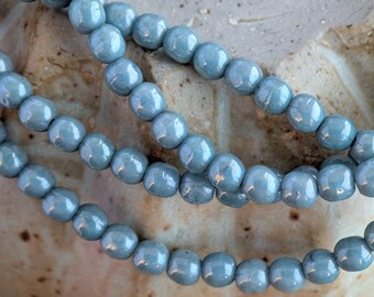 thumbnail image 2 of PRECIOSA Czech Glass Round Beads 4mm – Cobalt Luster – 100 Pieces 2 of 6