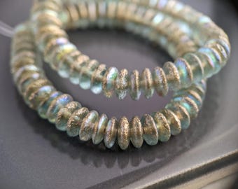 50pcs: Cave Crystal 6mm Smooth Rondelle, Czech Glass Disc Beads, CG-P-DI6-22