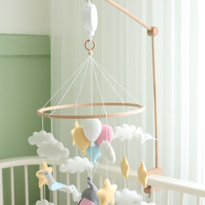 Elephant Nursery Mobile, Crib Mobile for Kids Room, Baby Mobile, Cot Mobile for Baby Shower Gift image 7