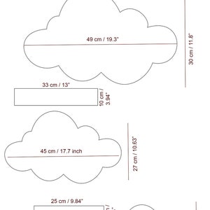 Nursery Cloud Shelves, Cloud Wall Shelves for Kids Room, Decorative Nursery Bookshelf, Cloud Shelf image 10