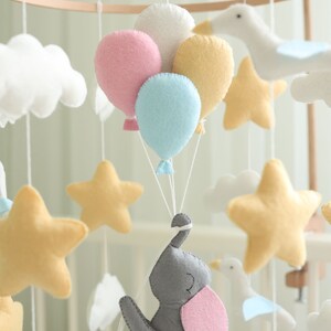 Elephant Nursery Mobile, Crib Mobile for Kids Room, Baby Mobile, Cot Mobile for Baby Shower Gift image 4