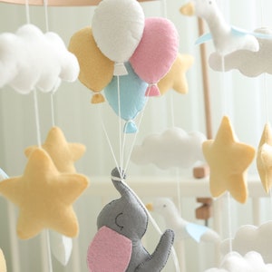 Elephant Nursery Mobile, Crib Mobile for Kids Room, Baby Mobile, Cot Mobile for Baby Shower Gift image 3