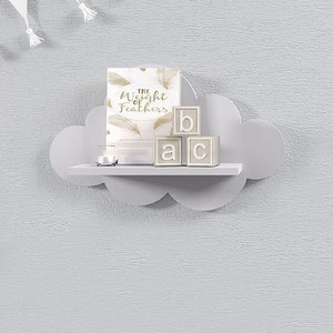 Nursery Cloud Shelves, Cloud Wall Shelves for Kids Room, Decorative Nursery Bookshelf, Cloud Shelf image 8