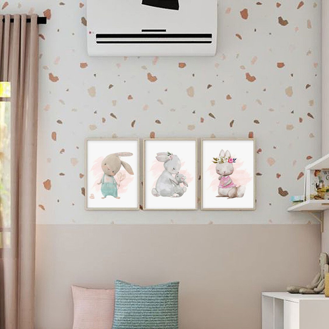 Nursery Wall Decor Set of 3 Nursery Wall Paintings With Etsy