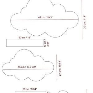 2-Pack Cloud Wall Shelves With Hooks - White Wood Floating Shelves For Kids Room, Nursery, Or Home Decor