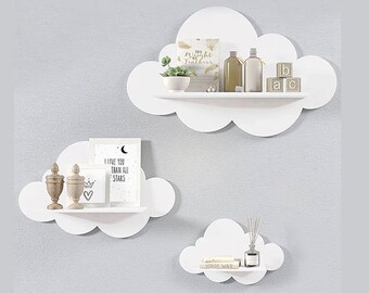 Nursery Cloud Shelves, Cloud Wall Shelves for Kids Room, Decorative Nursery Bookshelf, Cloud Shelf