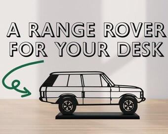 Range Rover Model Custom Name decor for office and bookshelf decor for car lover and range rover enthusiast wireframe model and stand