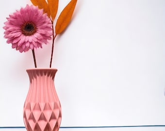 Dusty Pink Vase for Dried Flowers, AI inspired Geometric Design, Original gift for her, V1 in Dusty Pink Multiple Sizes, Earth Tone Vase
