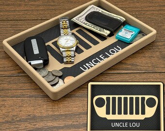 Personalized EDC Tray, 4x4 Catch All Tray, EDC organizer, EDC Dump, Desk Tray, Gift for Him Groomsmen Gift Personalized, Everyday Carry Tray