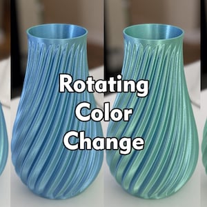 Tropical Color Shifting Blue & Green Vase, Spiral Swirling, Original gift for her, The V2 in Blue Hawaii, Multiple Sizes