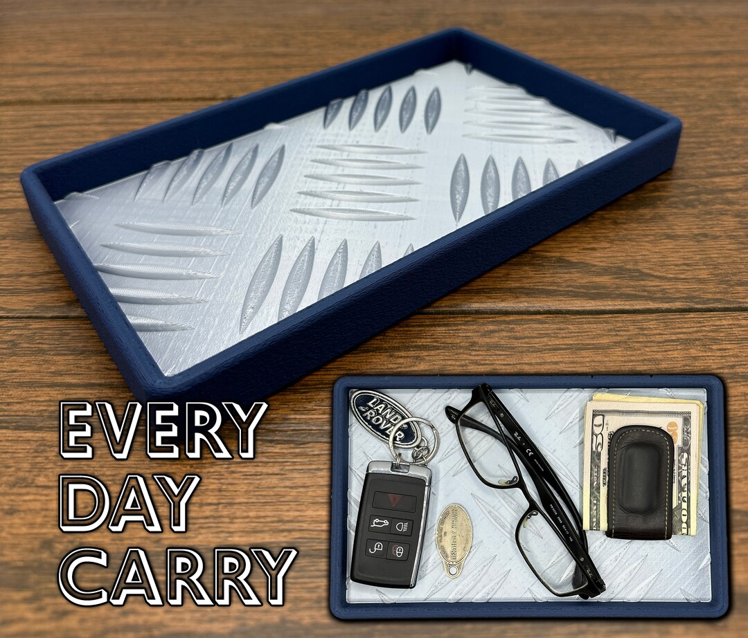 5bar EDC Tray, Catch All Tray, Checker Plate EDC Organizer, Desk Tray