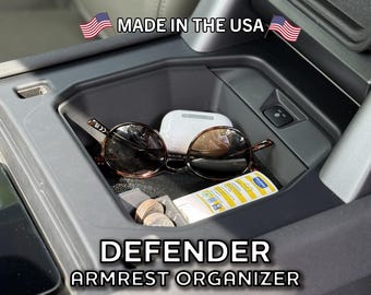 Defender Armrest Organizer | Land Rover Defender Armrest Organizer | Car Organizer | L663 | Armrest Storage | Sunglasses | 2020+