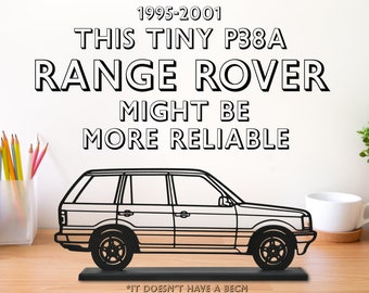 1995-2001 Range Rover Custom Name desk decor for office bookshelf decor for car lover & Range Rover fan model for man cave silhouette P38A