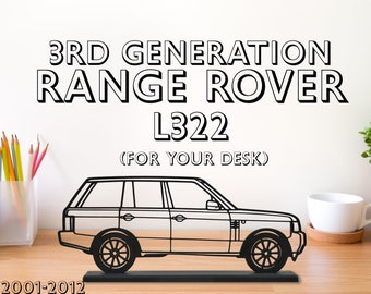 2001-2012 Range Rover Custom Name desk decor for office bookshelf decor for car lover & Range Rover fan model for man cave silhouette L322