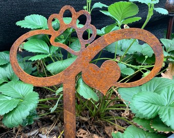 Infinity Dog Garden Stake with Heart and Paw,  Metal Garden Sign, Custom Garden Sign, Dog Lover, Pet Memorial