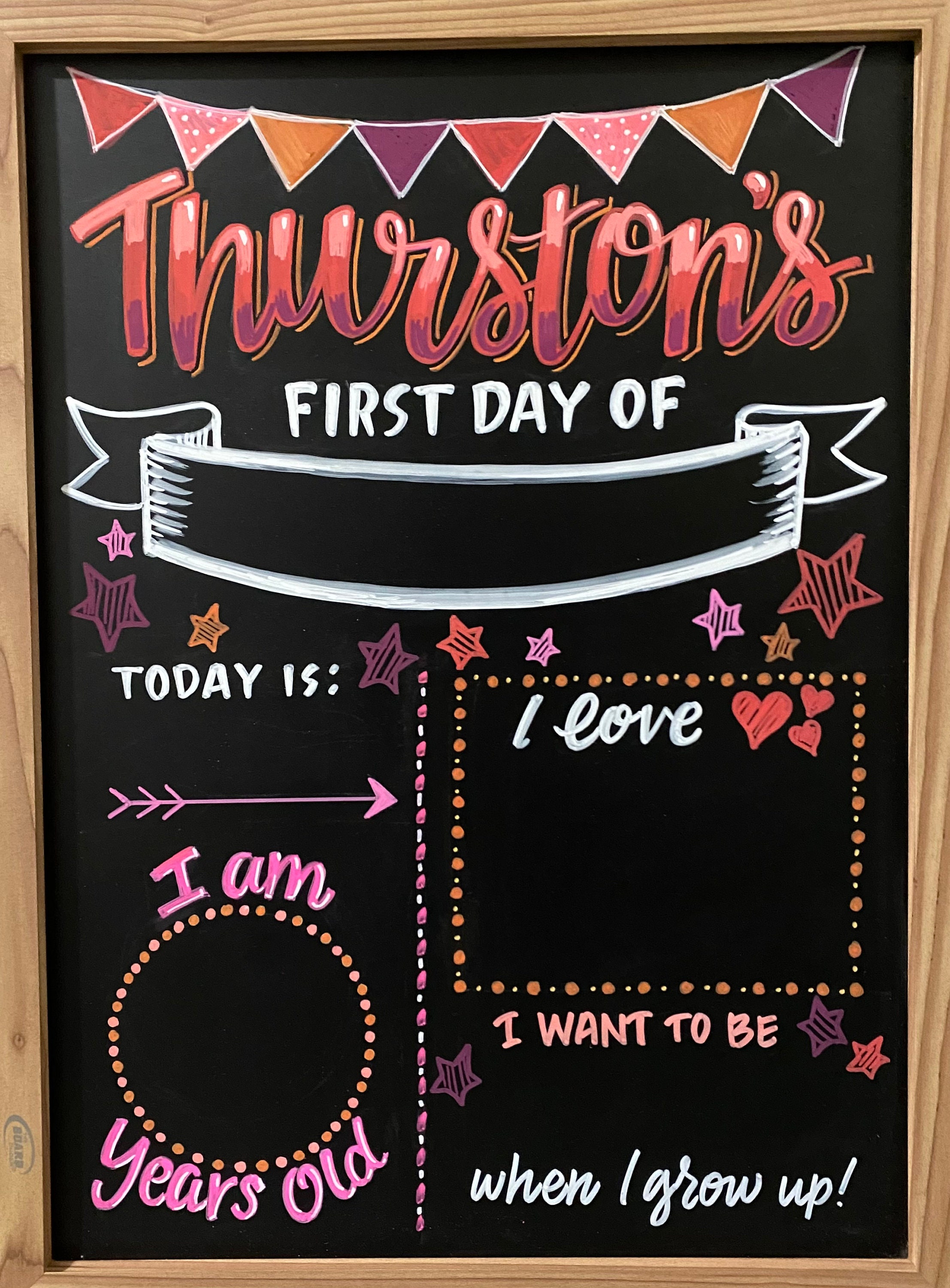 First Day of School Chalkboard Sign, Custom Chalkboard, Personalized ...