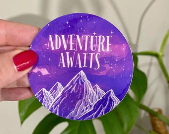 Adventure Awaits Vinyl Sticker – PNW Mountain Travel Decal