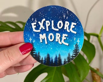 Explore More Sticker | PNW Starry Sky Vinyl Decal for Water Bottles & Laptops