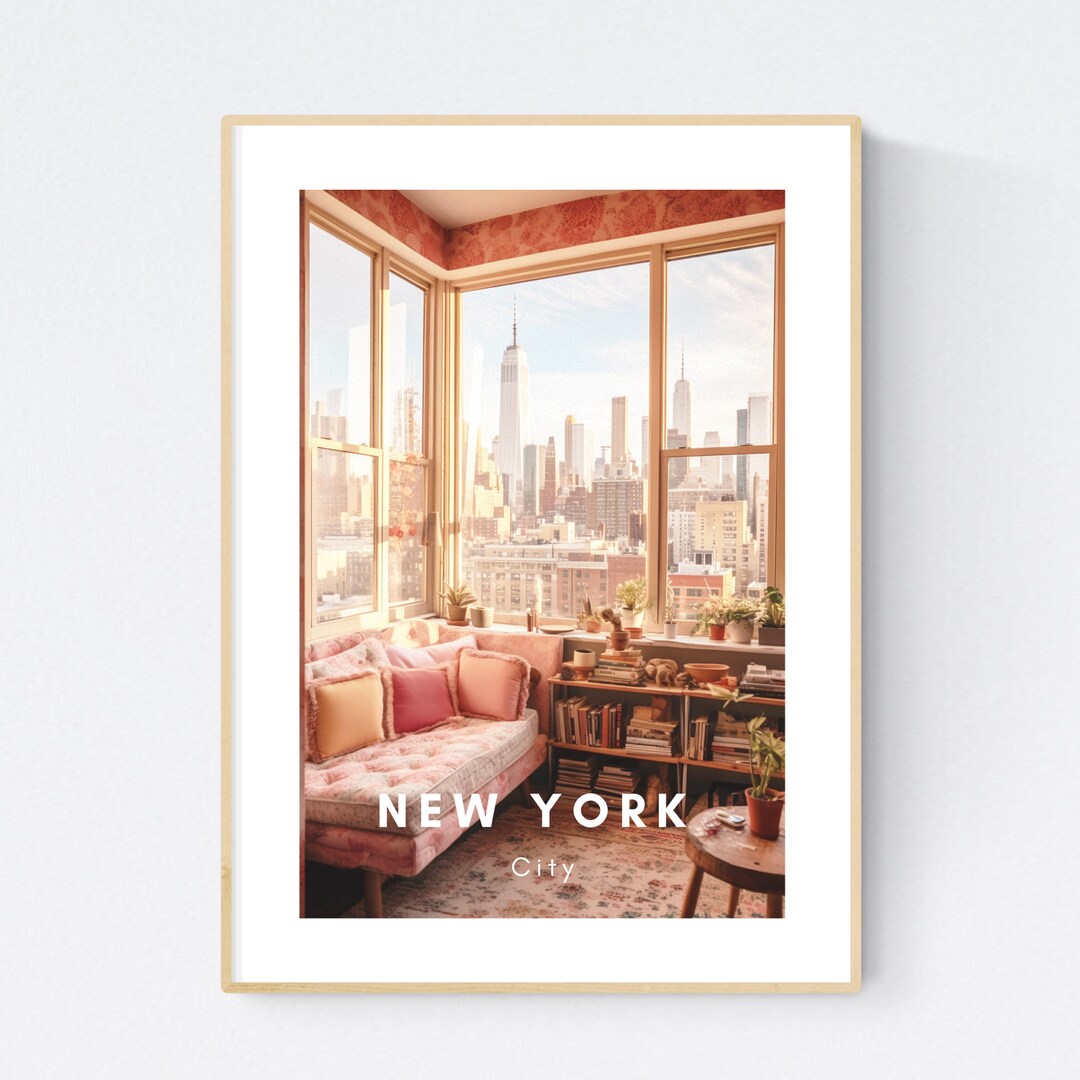 Cosy Boho New York City Kunstdruck RetroReise Poster Bunte Etsy.de