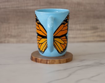 Butterfly Mug, Monarch Mug, Blue Mug