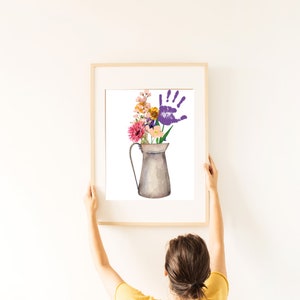 Handprint art Instant download Printable Gift from kids Teacher thank you gift from students End of year gift Mother&#39;s Day gift Homeschool
