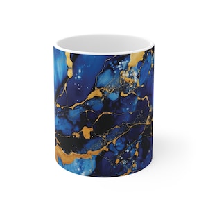 Marble Mug, Marble Coffee Mug, Luxury Mug, Gold Mug, Coffee Mug, Blue Galaxy Mug, Glitter Mug, Abstract Mug, Minimalist Mug, Gift mug