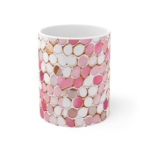 Marble Mug, Marble Coffee Mug, Luxury Mug, Gold Mug, Mosaic mug, Pink Rose Mug, Abstract Mug, Pebbled Mug, Minimalist Mug, Gift mug
