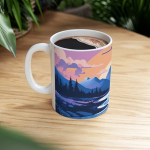 Mountain Coffee Mug, Nature Mug, Mountain Life Mug, Landscape Mug, Nature Lover, Camping Mug, Mountain Lover,Hiking Mug, Adventure Mug, Gift