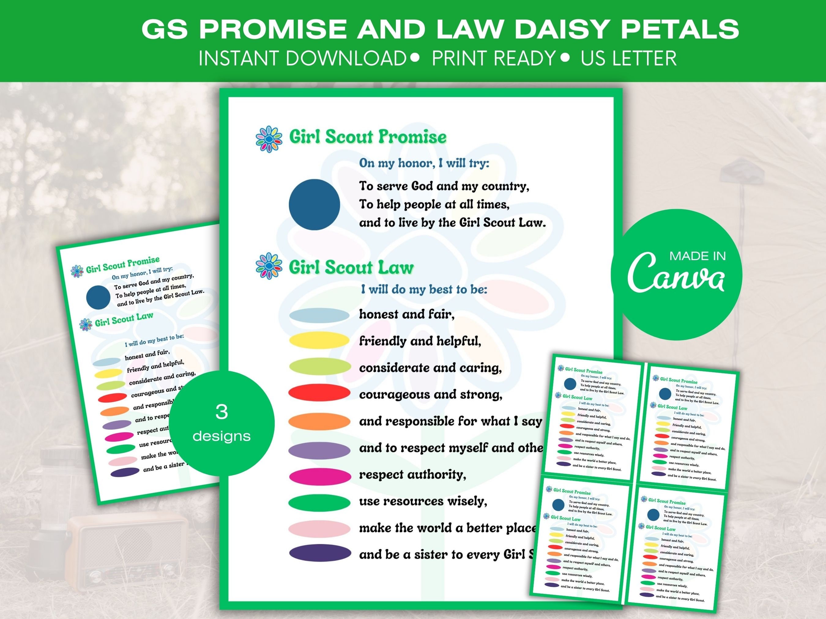 Girl Scout Promise and Law Printable, Girl Scout Law, Girl Scout ...