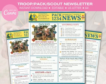 December Cub Scout Pack Newsletter, Cub Scouts Printable, Wolf Cub Scouts, Troop Newsletter, Monthly Newsletter, Cub Scouts Leader, Scouting