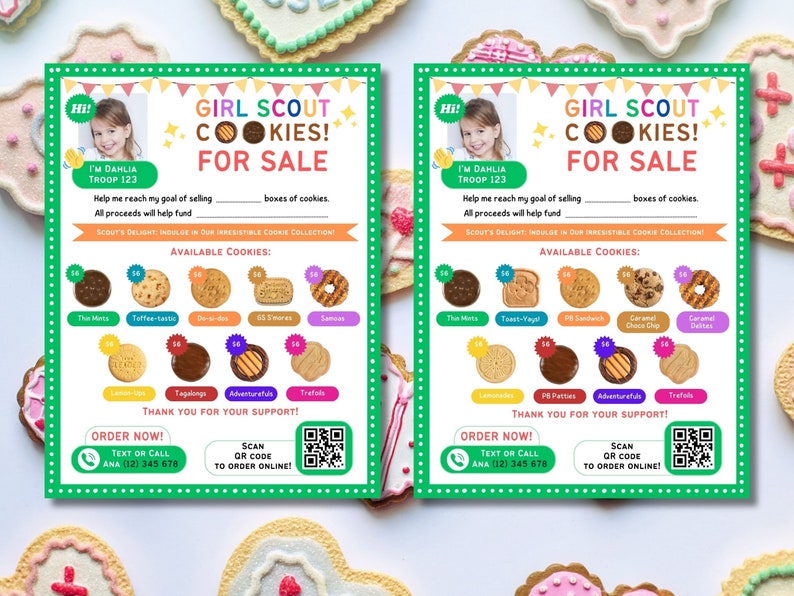 Editable Girl Scout Cookie Sales Flyer 2024 With QR Code for ABC and ...