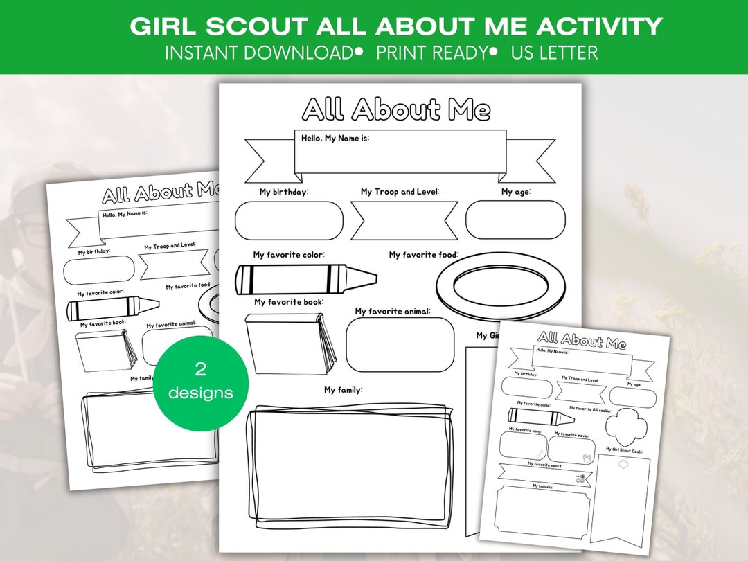 2024 Girl Scouts Info Sheet Template, Girl Scout Printable All About Me ...