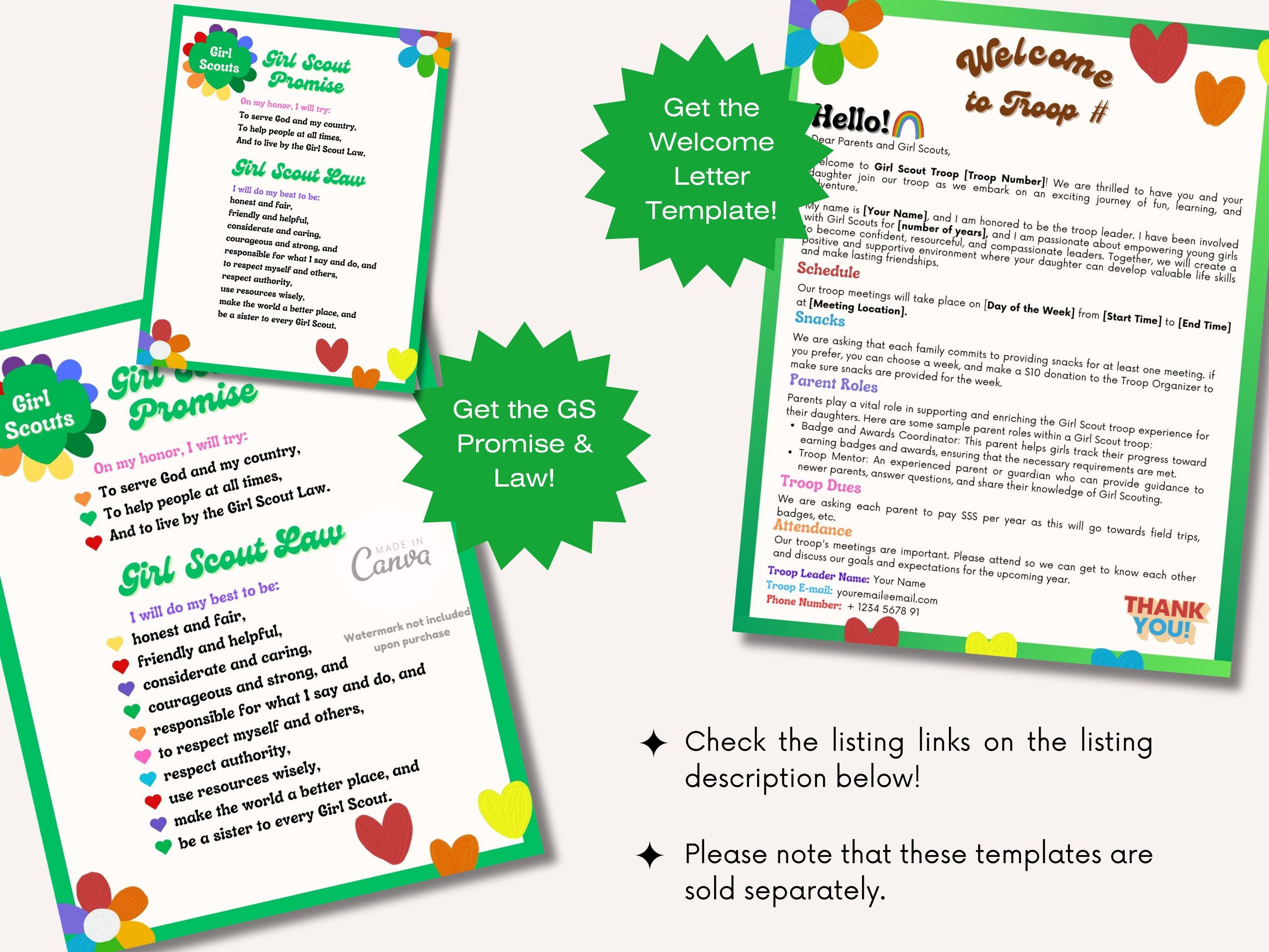 Girl Scout Promise and Law Printable, Girl Scout Law, Girl Scout ...
