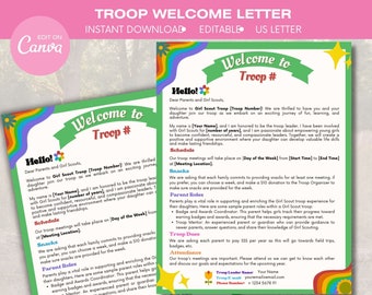 2024 Girl Scout Welcome Letter, Girl Scout Daisy Welcome Letter, Troop Welcome Letter, Brownie Welcome Letter, Girl Scouts Letter