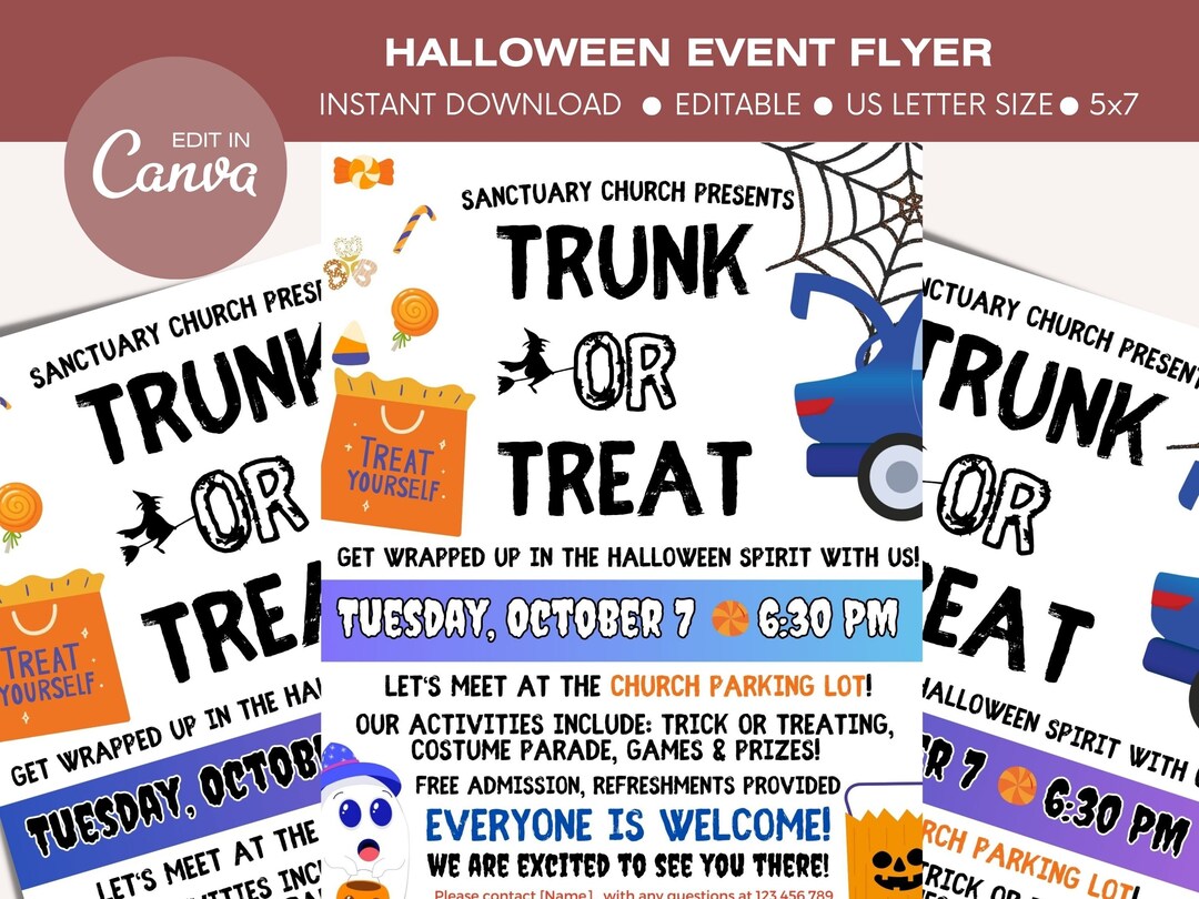 Trunk or Treat Flyer Invitation Template Trunk or Treat Etsy