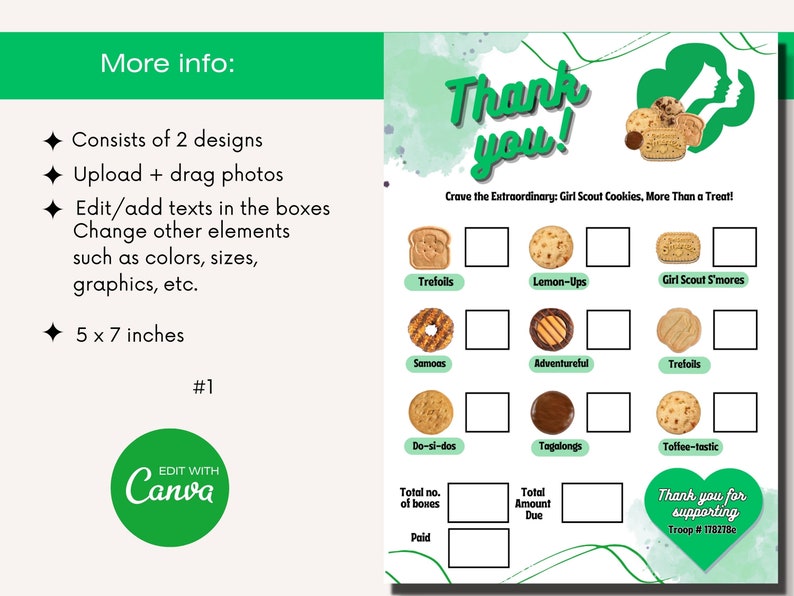 Girl Scout Cookies Thank You Receipt Printable, Girl Scout Cookies 2023 ...