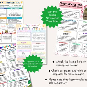 Girl Scout Newsletter, Cub Scout Scout Newsletter, Troop Newsletter, Editable Newsletter Template, Parent Communication Party Theme image 4