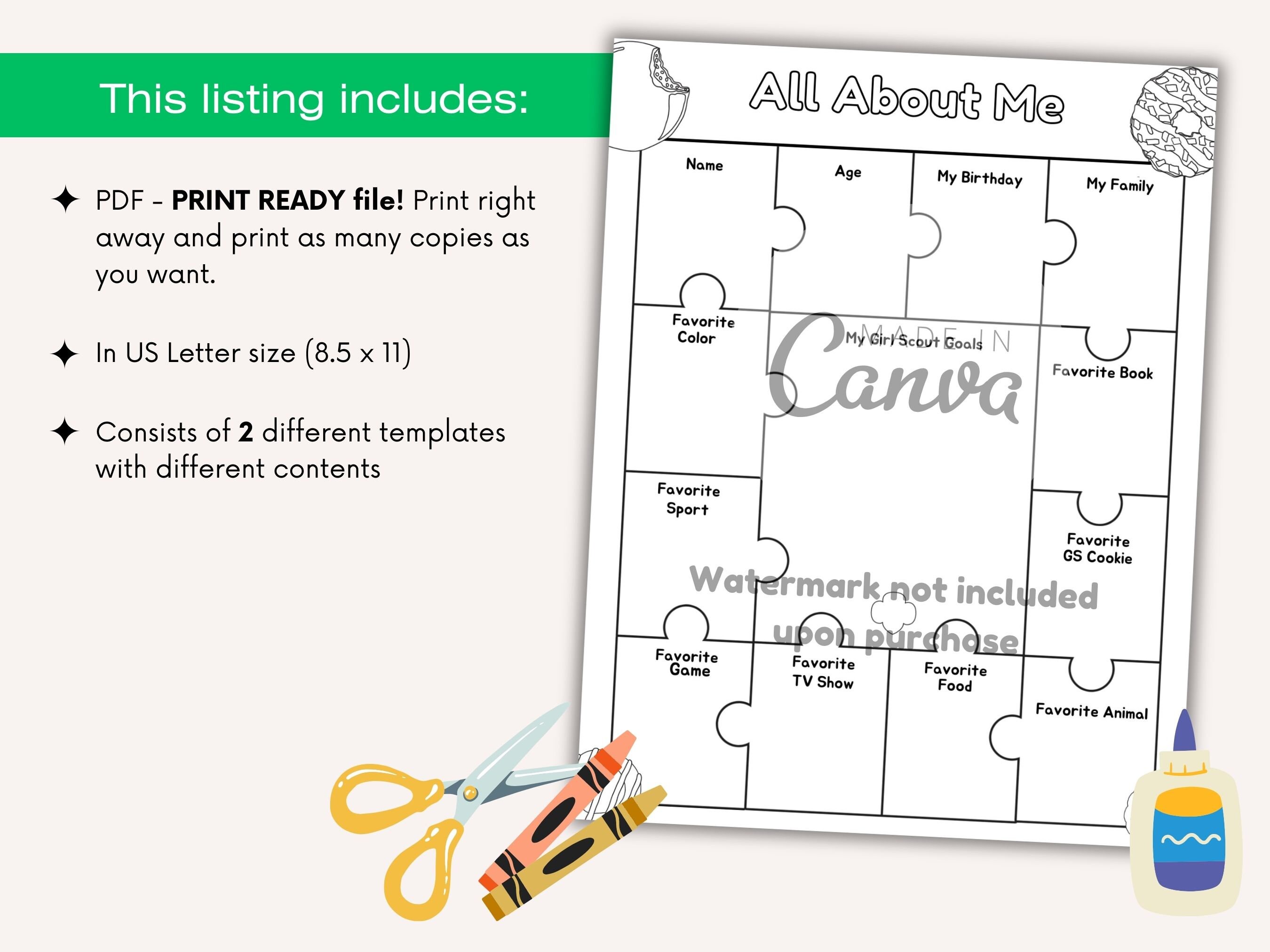 2024 Printable All About Me Scout Activity, Editable New Member ...
