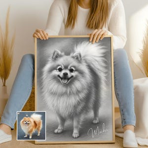 Custom Pet Portrait Photo Gifts, Drawing Digital Pet Memorial Gifts, Personalized Pet Pencil Drawing, Digital Pet into Art Printable.