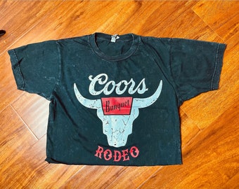 Coors Banquet Rodeo Vintage Style Croptop