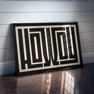 Instant Digital Download: Howdy Print, Bold Western Typography Wall Art, Welcome Sign, Simple Howdy Poster, Modern Farmhouse Decor