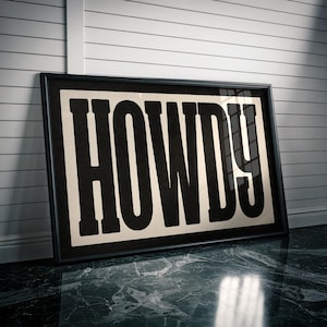 Howdy Typography Print: Rustic Farmhouse Wall Art (Digital Download)
