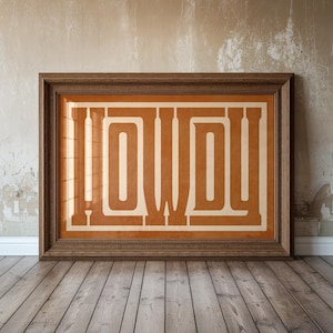 Howdy Print - Southwestern Wall Art, Tan Leather Howdy Poster, Modern Farmhouse Printable Art & Western Welcome Sign