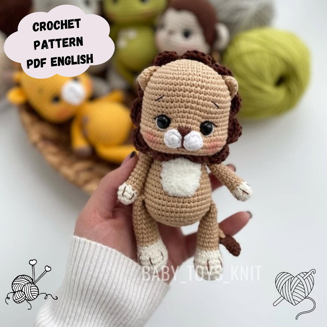 Lion Cub Crochet Pattern: Amigurumi Animal Plush Toy (PDF Pattern ...