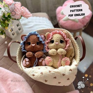 Kitten Crochet Pattern: Plush Cat Amigurumi Toys (PDF Pattern English) image 1