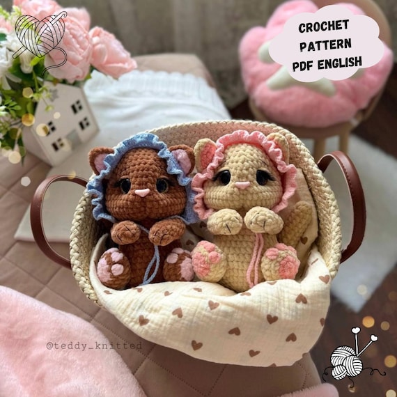Kitten Crochet Pattern: Plush Cat Amigurumi Toys (PDF Pattern English)