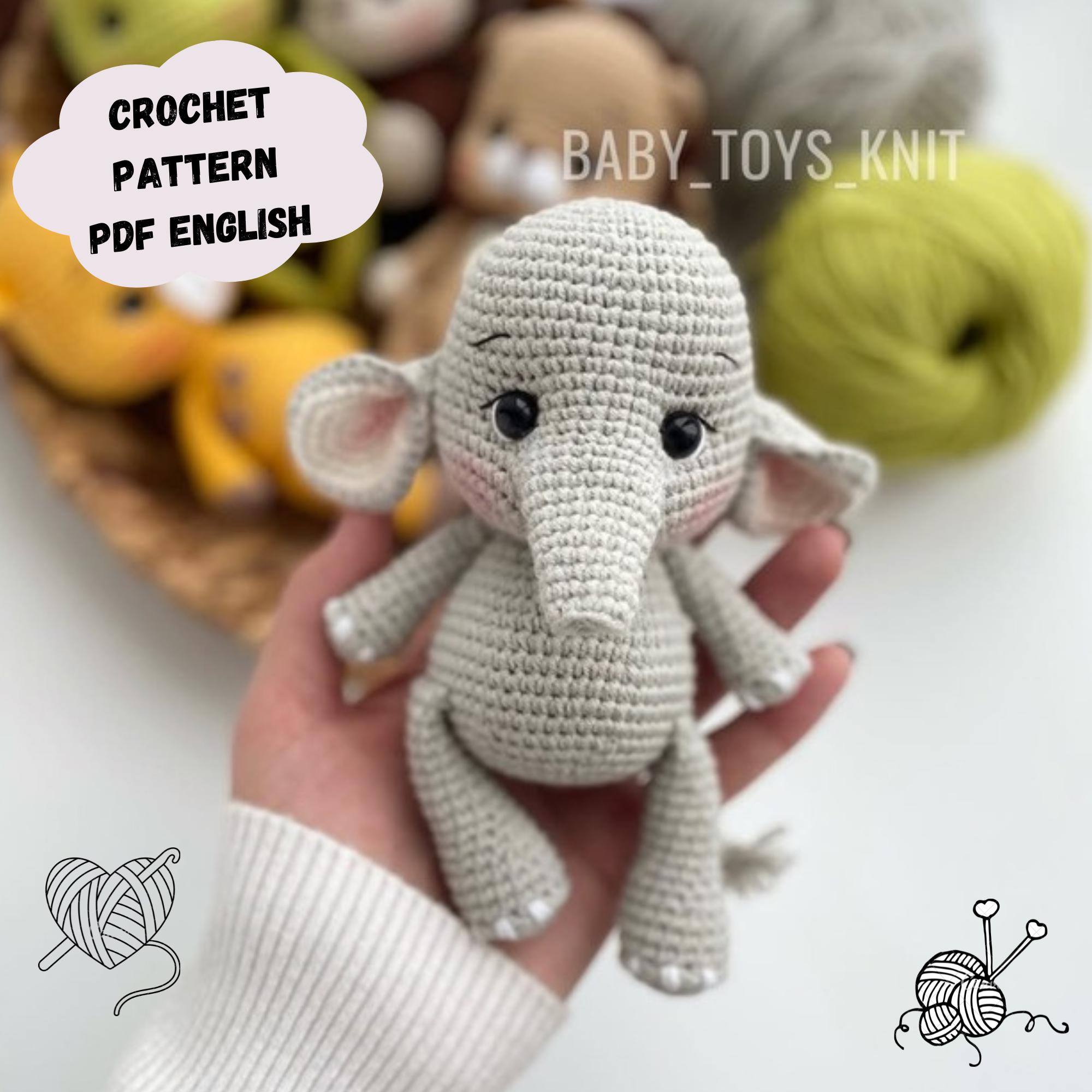Elephant Crochet Pattern: Amigurumi Plush Toy Animal (PDF Pattern ...