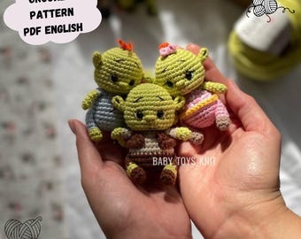 Amigurumi Toy Crochet Pattern, Kids Felicia Farkle Fergus, Keychain (PDF Pattern English)